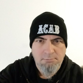 Beanie - Knit Cap - ACAB - Black / Silver & Wite