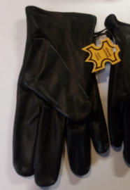 Gloves - Short Biker Gloves - BLACK Leather