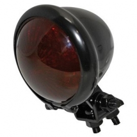 TAILLIGHT - OLD SKOOL - Mini Bates Style LED - Black  with RED lens