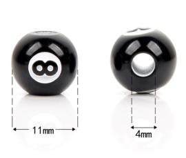 8-ball bead - Black Ball - Eight Ball - for paracord use a.o. - set of 2