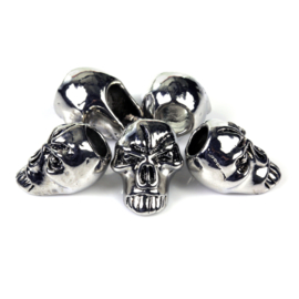BEADS: ANGRY SKULL SET of 5 - for Paracord and other