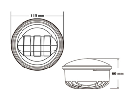 4,5 inch LED - Chrome Passinglights - (2 pieces)