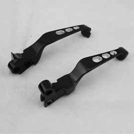 Skull Slotted Handlebar Levers - Black - Harley-Davidson - Wide Blade