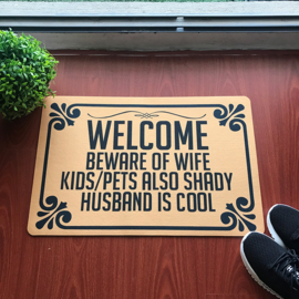 Welcome Beware Of Wife - Doormat