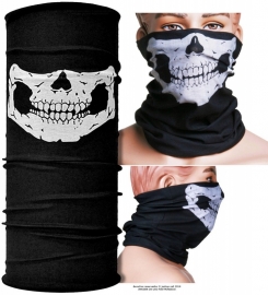 Tunnel / Tube / Buff - Half Skull - Zwart / Wit