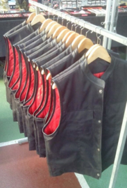 Black Cordura Vest - Cut Off - High Mandarin Leather Neck
