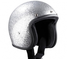 Indy-500 - Metalflake helmet - Fiberglass - Silver (no buttons)