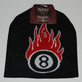 Beanie - 8 ball & flames