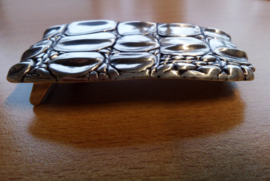 Belt Buckle - Sterling SILVER coated Metal Crocodile