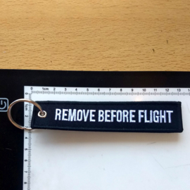 Embroided Keychain - Black & White - REMOVE BEFORE FLIGHT