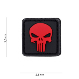 Patch - Punisher 3D / PVC-RUBBER - VELCRO - RED - SMALL