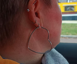 The Big Love - earrings - 5x6 cm - Stainless