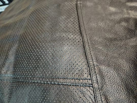 Perforated Leather Vest - Club Style - Snap Buttons & Tech. Zipper
