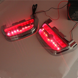Passenger Floorboard Cover - RED LED lights - Chrome