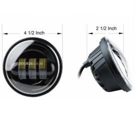 4,5 inch LED passinglights - Blacked Out (2 pieces)
