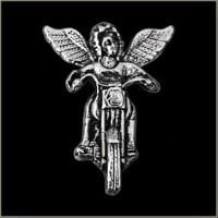 Pin - Large Guardian Angel on Motorcycle