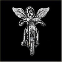 Pin - Large Guardian Angel on Motorcycle