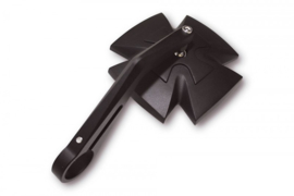 Maltese Cross Mirror - Iron Cross Bar End Mirror, Black (7/8 and 1")