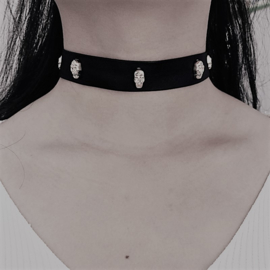 Skull Collar - Black Leather