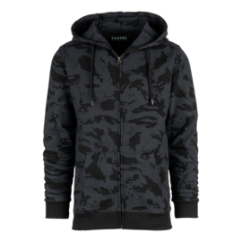 COMBAT Hoodie with zipper - Dark Night Camo [Black/Charcoal]