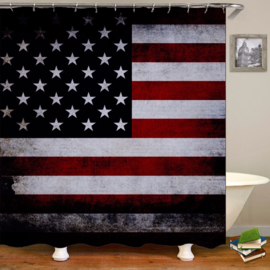 Shower Curtain - USA - United States of America 180x180cm - Free Rings incl.