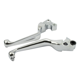 Skull Handlebar Levers - Chrome - Harley-Davidson 97-up