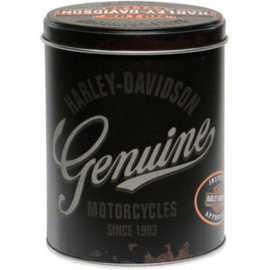 Harley-Davidson - Tin Storage Box - Black / Round / Genuine