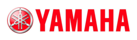 Decal - Logo Yamaha - cut out white letters -red logo