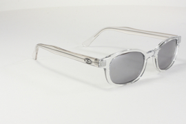 Larger Sunglasses - X-KD's - CHILL X - Clear Frame & Silver Mirror Lens