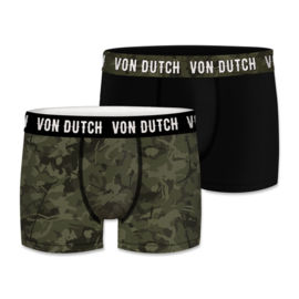 XXL Boxer Short - Von Dutch - double pack - Black and Camouflage
