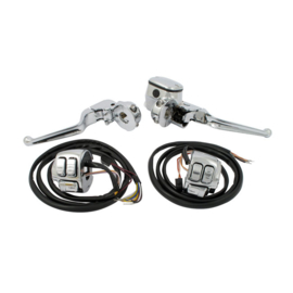 Chrome Handlebar Controls & Levers - 96- DUAL DISC MODELS