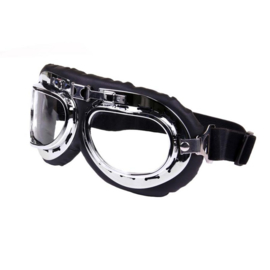 Goggles - RAF / Red Baron style - Classic Chrome De Luxe
