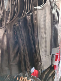 NEW - MC Vest - PERFORATED LEATHER & MESH -  Side Zippers