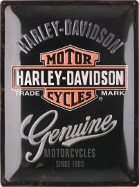 Harley-Davidson - Tin Sign - Genuine Motorcycles