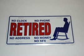 * License Plate - Retired - No Money No Sex