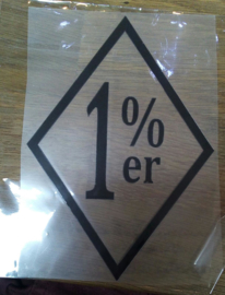 One Percenter Sticker - 1% er - DECAL LARGE - cut out