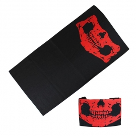 Tunnel / Tube - Half Skull - Black & Red