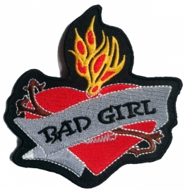 PATCH - BAD GIRL - Flaming Heart - Old Skool