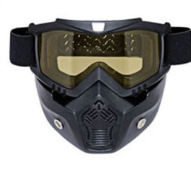Shark-style - Full Face Motorbril - Masker - Gele Lens