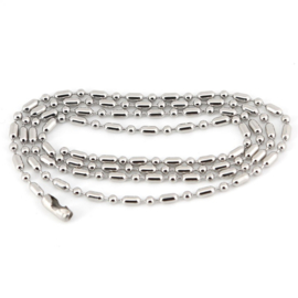 Dog Tag Chain - Silver - Long - Ball Bead