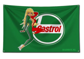 ManCave Flag: PinUp Castrol Oil