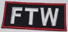 RED and WHITE PATCH - FTW - F.T.W. - Fuck the world - Forever two wheels