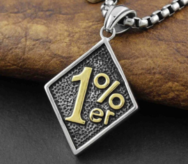 One Percenter- 1%er - Stainless Steel Pendant - GOLD