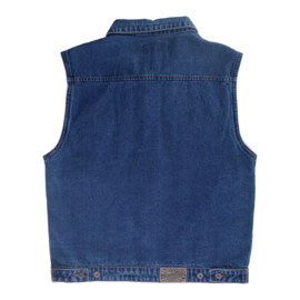 DARK BLUE - Denim Biker Vest - MCS WorkWear