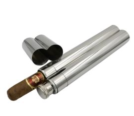 Stainless steel flask/cigar 2.0 oz