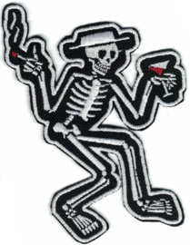 341 - Patch - Dancing Skeleton - Social Distortion - Smoking hand up