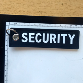 PVC Keychain - Black & White - SECURITY