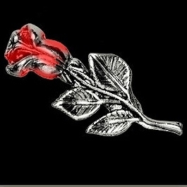 P154 - Pin - Large Red Rose Bud