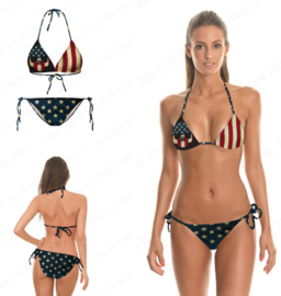 Vintage USA Skull Flag Bikini - One Easy Size