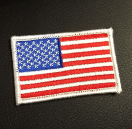 PATCH - USA Flag - Stars & Stripes - America (white border)